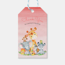 Watercolor Cute Safari Jungle Animals Tack