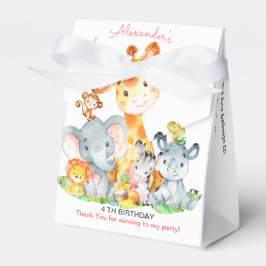 Watercolor Cute Safari Jungle Girl Birthday Presentaskar