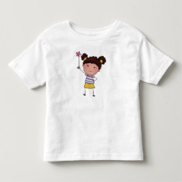 Watercolor Cute Stick Girl rosa Flower Beval T Shirt