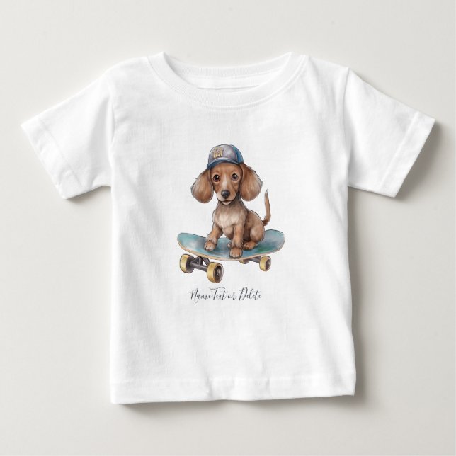 Watercolor Dachshund T-Shirt (Framsida)