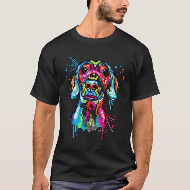 Watercolor Dachshund T Shirt (Framsida)