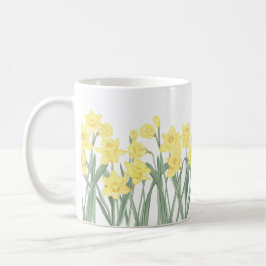 Watercolor Daffodil Ditzy Blommigt Kaffemugg
