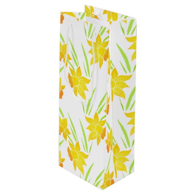 Watercolor Daffodils Mönster (Framsidan Vinklad)