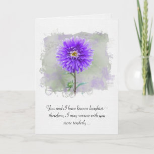 Watercolor Dahlia Sympathy Kort