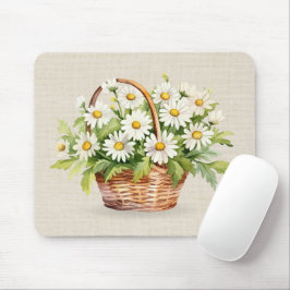 Watercolor Daisy Bouquet i Basket Musmatta