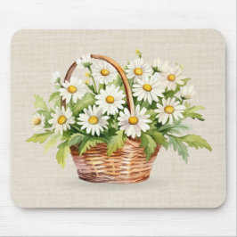 Watercolor Daisy Bouquet i Basket Musmatta