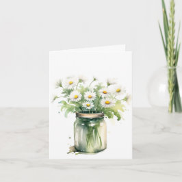 Watercolor Daisy Bouquet i Mason Burk Kort