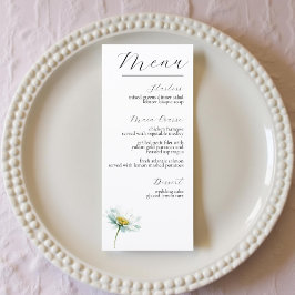 Watercolor Daisy Elegant Floral Wedding Meny