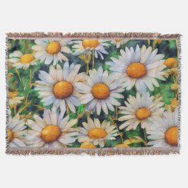 Watercolor Daisy Flowers Garden Filt