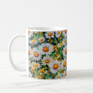 Watercolor Daisy Flowers Garden Kaffemugg