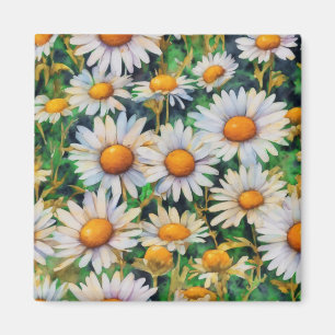 Watercolor Daisy Flowers Garden Magnet