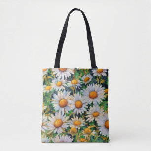Watercolor Daisy Flowers Garden Tygkasse