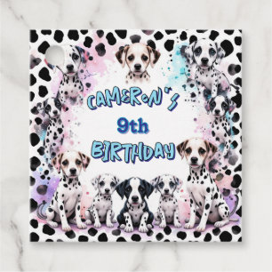Watercolor Dalmatian Puppy Födelsedagsfest Gåvor Etiketter
