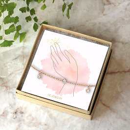 Watercolor Dam Jewerly Bracelet Visning Fyrkantigt Visitkort