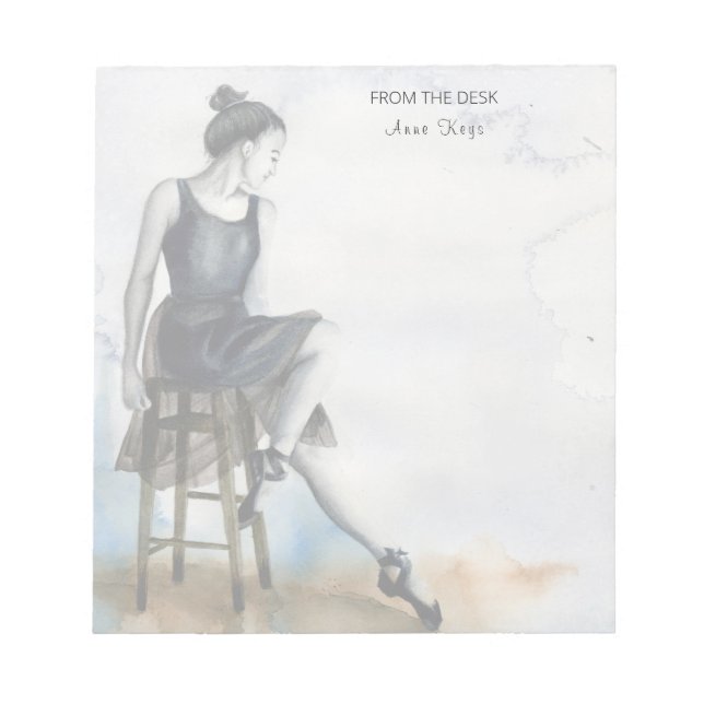 Watercolor Dancer Anteckningsblock Personalize Bal (Framsida)