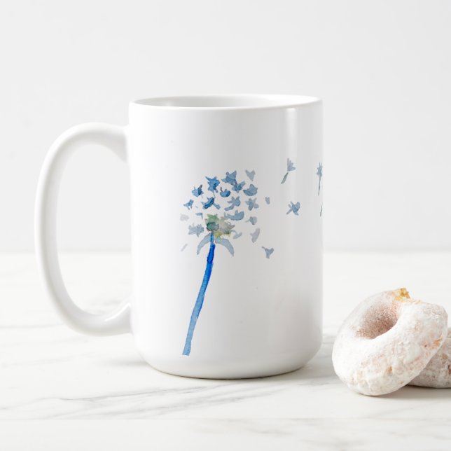 Watercolor Dandelion Kaffemugg (Med munk)