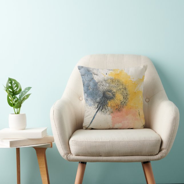 Watercolor Dandelion Kudde (Stol)
