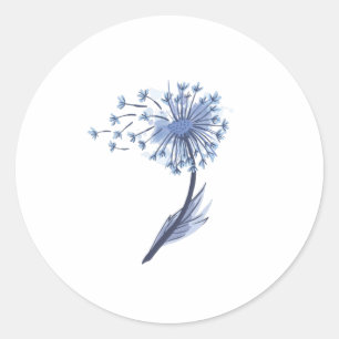 Watercolor Dandelion Runt Klistermärke