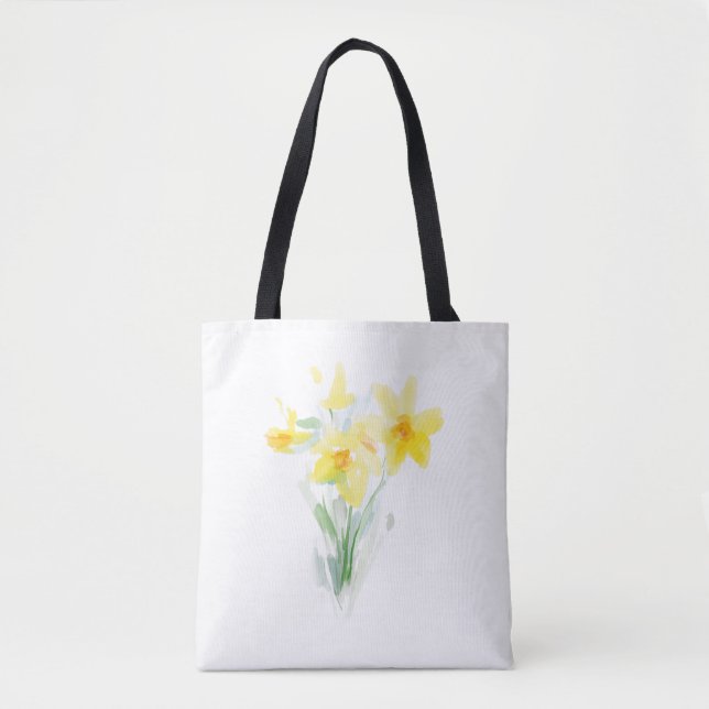 Watercolor Dandelion Tote Tygkasse (Framsida)