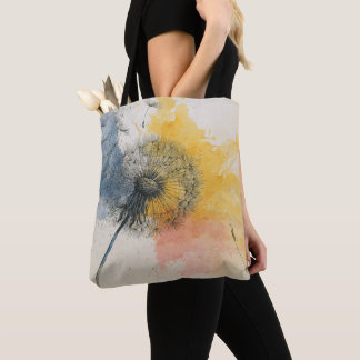 Watercolor Dandelion Tote Tygkasse
