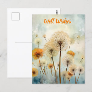 Watercolor Dandelions Vykort