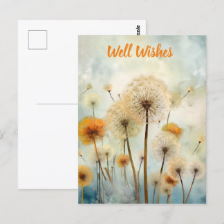 Watercolor Dandelions Vykort