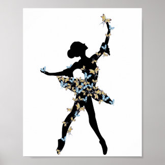 Watercolor dansballerina poster