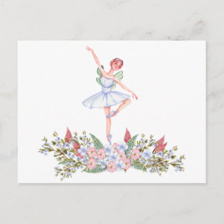 Watercolor dansballerina vykort