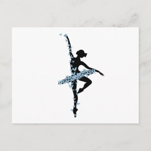 Watercolor dansballerina vykort