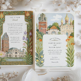 Watercolor Darmstadt Destination Wedding Inbjudningar
