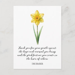 WATERCOLOR DECEMBER NARCISUSS BIRTH FLOWER  VYKORT