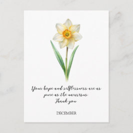 WATERCOLOR DECEMBER NARCISUSS BIRTH FLOWER VYKORT