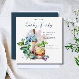 Watercolor Derby Party Mint Julep Inbjudningar