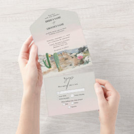 Watercolor Desert Cactus Boho Wedding