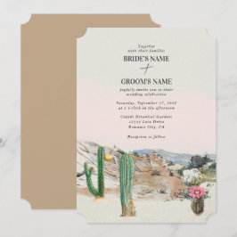 Watercolor Desert Cactus Boho Wedding Inbjudningar