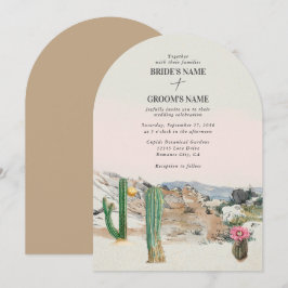 Watercolor Desert Cactus Boho Wedding Inbjudningar