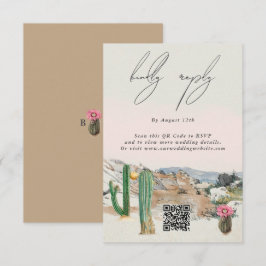 Watercolor Desert Cactus Boho Wedding Tilläggskort