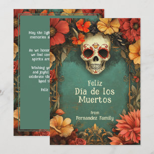 💀 🎉 Watercolor Día de Muertos hälsningskort