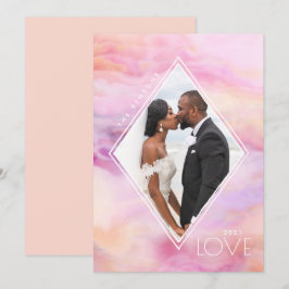 Watercolor Diamond Peach Rosa Lila Agate Julkort