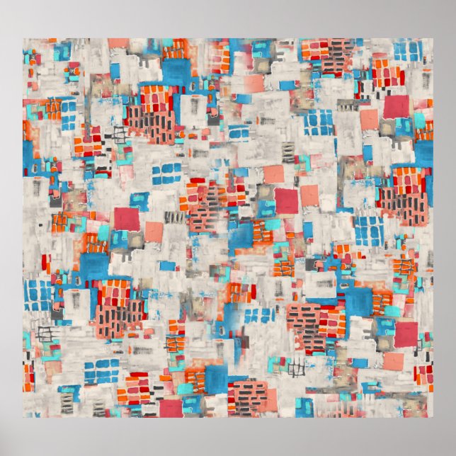 Watercolor Digital Struktur Mönster Poster (Framsidan)