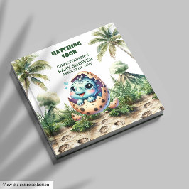 Watercolor Dino Hatching snart Sign-In Bok