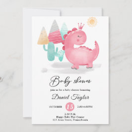Watercolor Dinosaur Baby Dino baby duscha Invita Inbjudningar