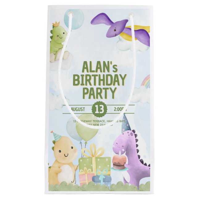 Watercolor Dinosaur Birthday Invites (Framsidan)