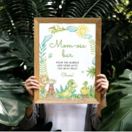 Watercolor Dinosaur Mamma-osa Pub Poster