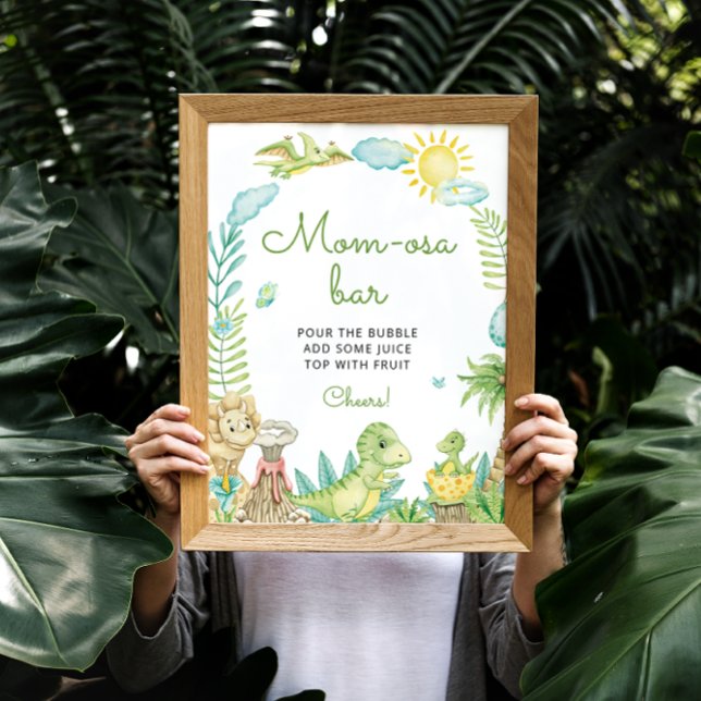 Watercolor Dinosaur Mamma-osa Pub Poster (Skapare uppladdad)