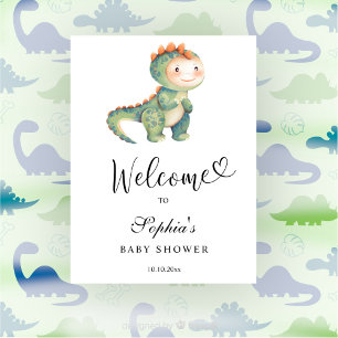Watercolor Dinosaur - Välkomstbabydusch Poster
