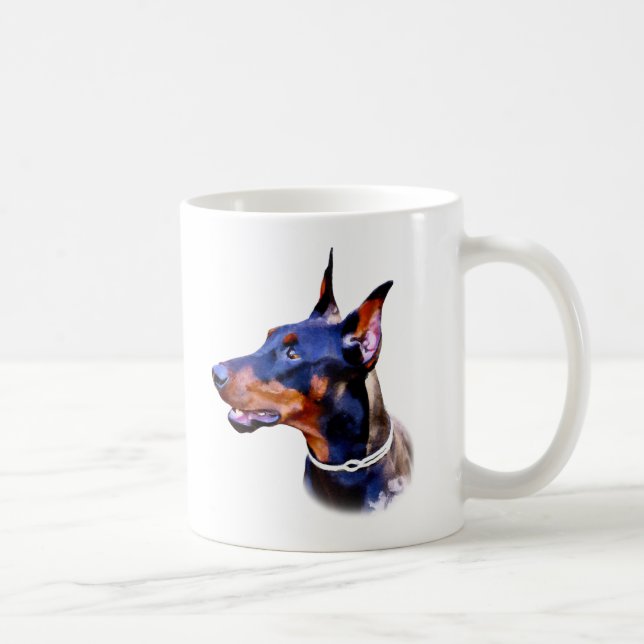 Watercolor Doberman Pinscher Kaffemugg (Höger)