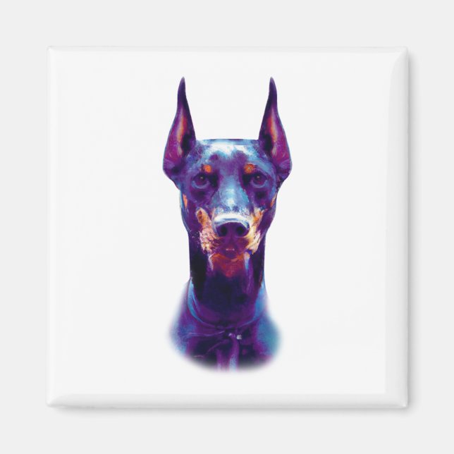 Watercolor Doberman Pinscher Magnet (Framsidan)