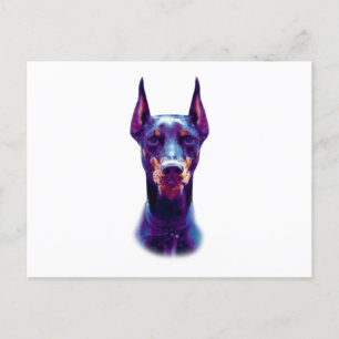 Watercolor Doberman Pinscher Vykort