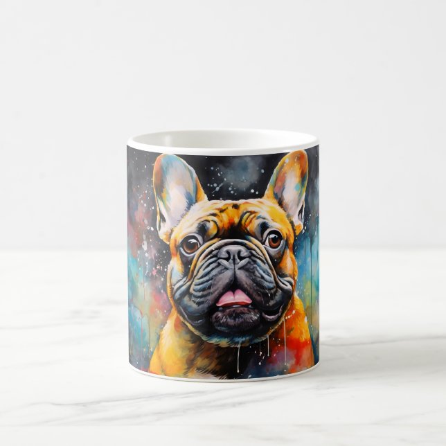 Watercolor Dog Mug Wrap Magisk Mugg (Center)